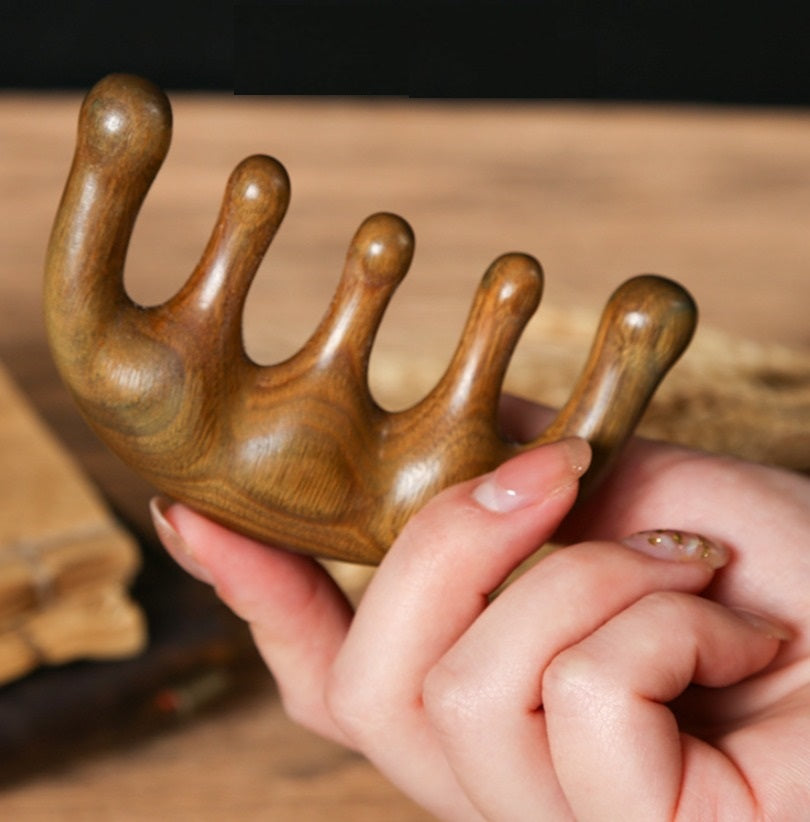 Customize Logo Combs-Handmade sandalwood comb wide Tooth Wood Comb Pocket Size