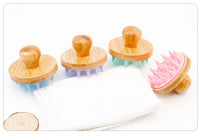 Engrave logo-Bamboo round brush shampoo brush TPR brush massage brush body brush