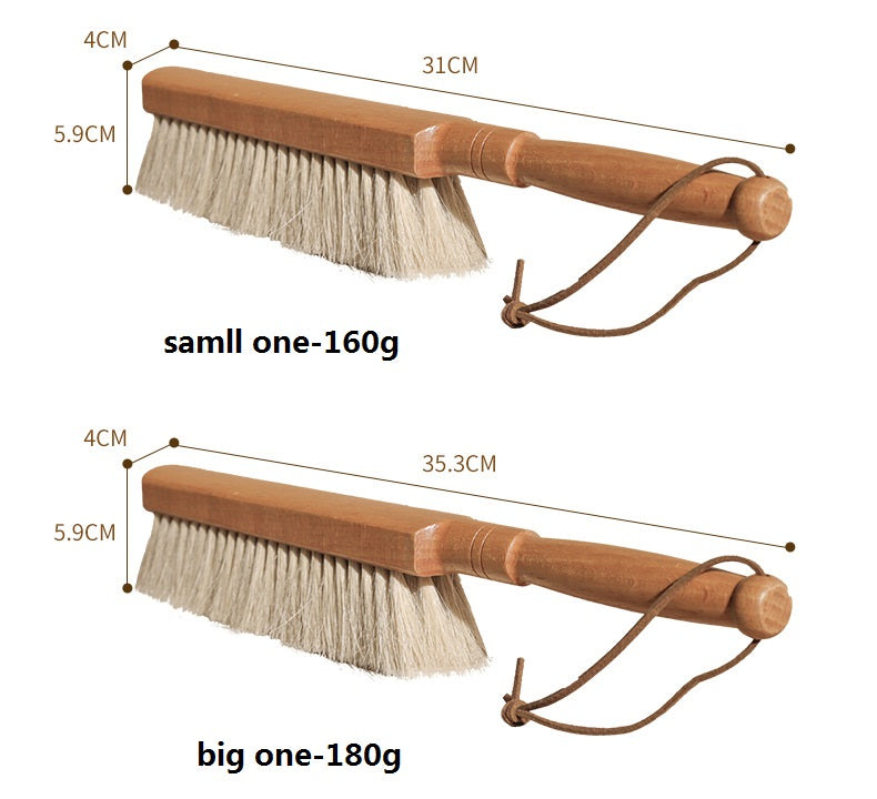 Personalized engrave logo-Natural beech wood brush horse hair brush housekeeping clean brush coat brush