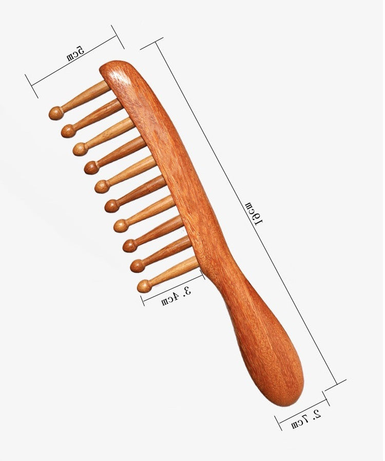 Personalized logo-Natural sandanlwood comb wide tooth massage hair comb grooming comb