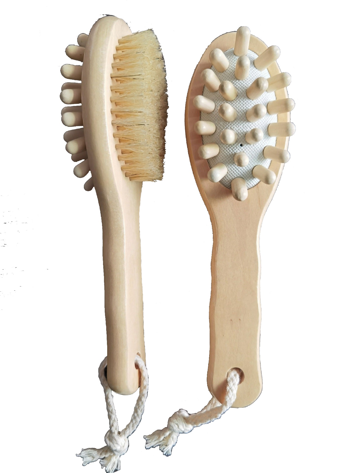 Gravure de logo - Brosse de douche et de bain double face en poils de sanglier, outil de massage