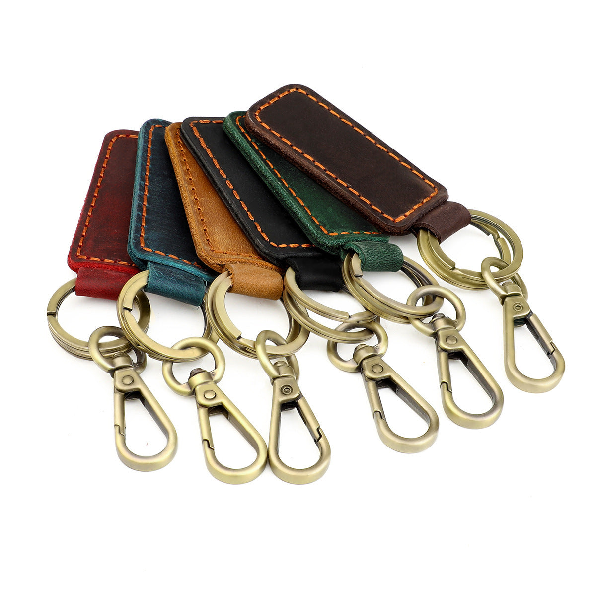 Personalised Leather Keyring,Custom Keychain for men,Brown Leather Keyholder,Personalized Leather Keychain,Valentine's Day Gift for Him, Dad