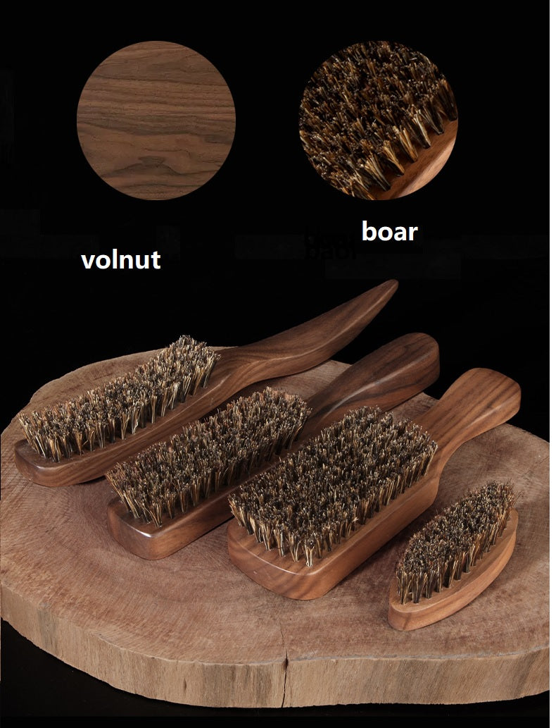 Personalized-volnut beard brush boar brush men grooming beard care hair brush barber brush wholesale