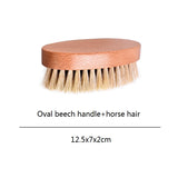 Engrave logo-Beech wood handle horse hair brush coat brush shoes brush clean brush