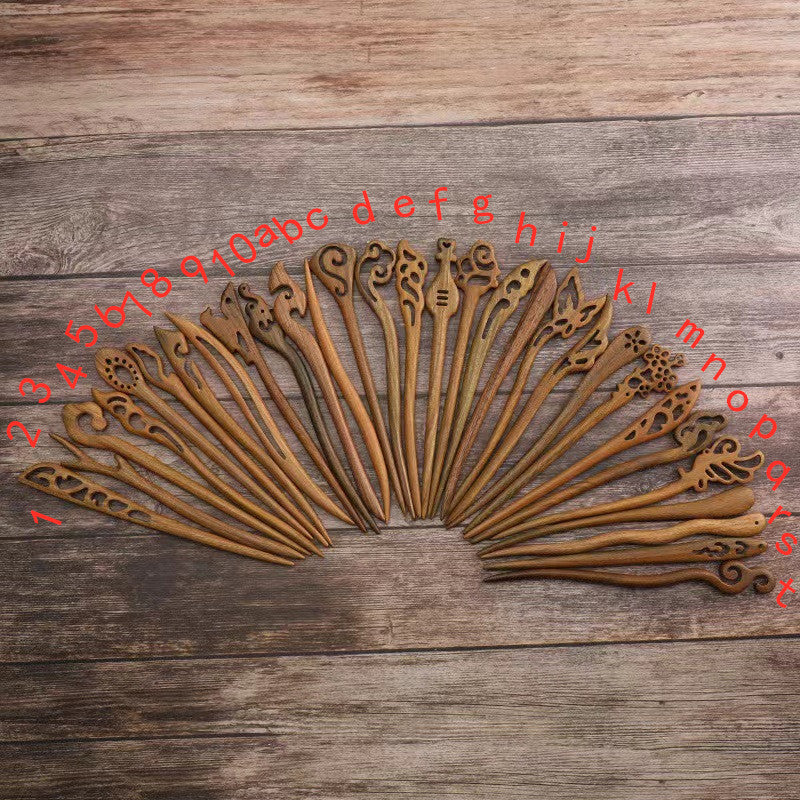 Engrave logo-Greensandalwood Hair pins hair comb women makeup tool grooming