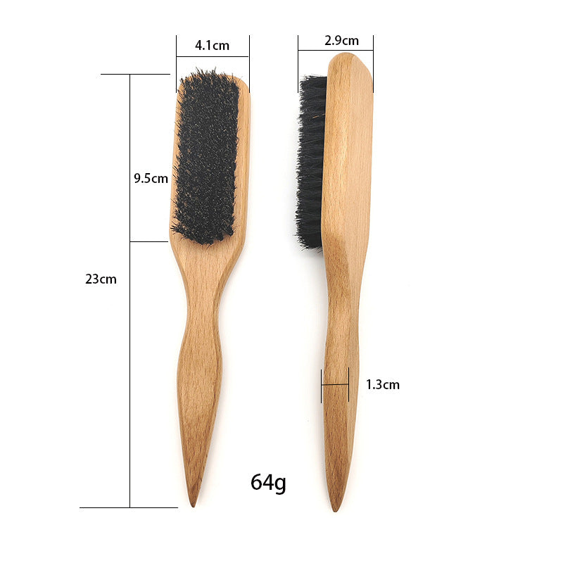 Brosse à barbe en poils de sanglier avec manche en hêtre, logo gravé, brosse de barbier, brosse de nettoyage en gros