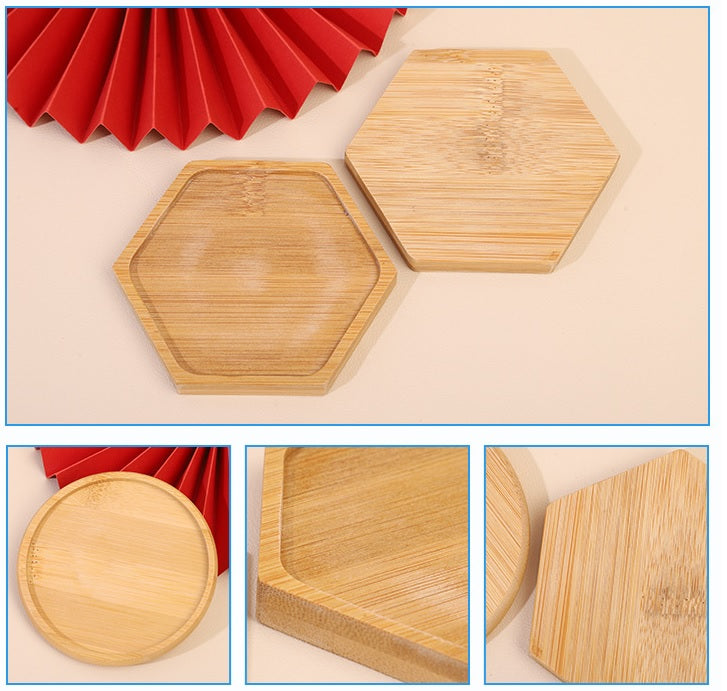 Logo personnalisé - Dessous de plat en bambou, dessous de plat en bois, dessous de plat pour tasse, plateau en bois