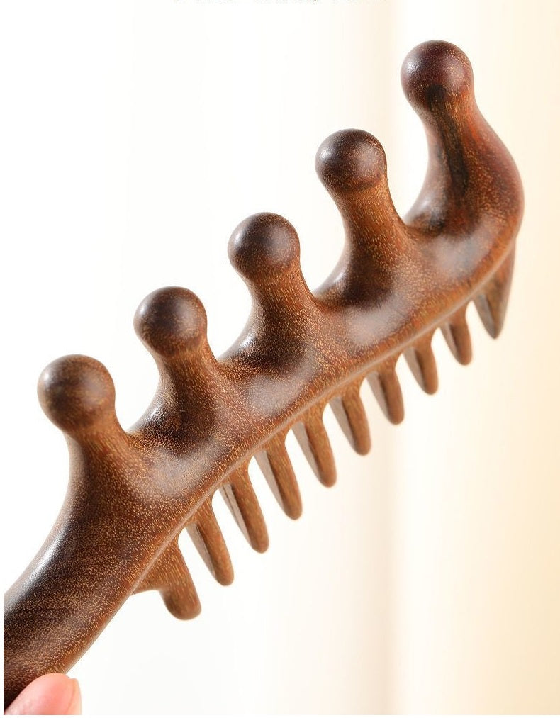 Personalized logo-Natural sandanlwood comb seahorse comb wooden comb beard comb hair comb massage comb grooming