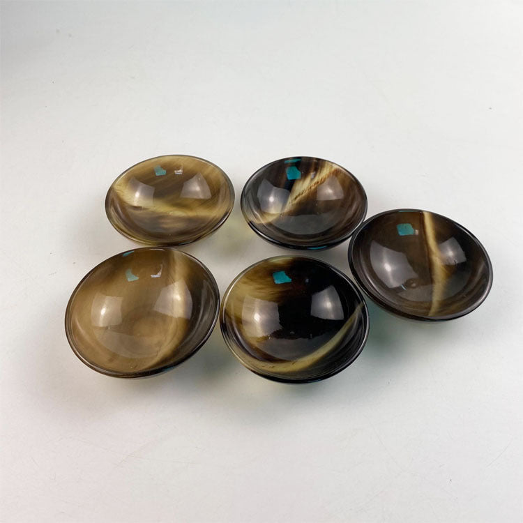 Personalized-Engrave Logo-Handmade Ox Horn Bowl Shaving Bowl Wine Cup