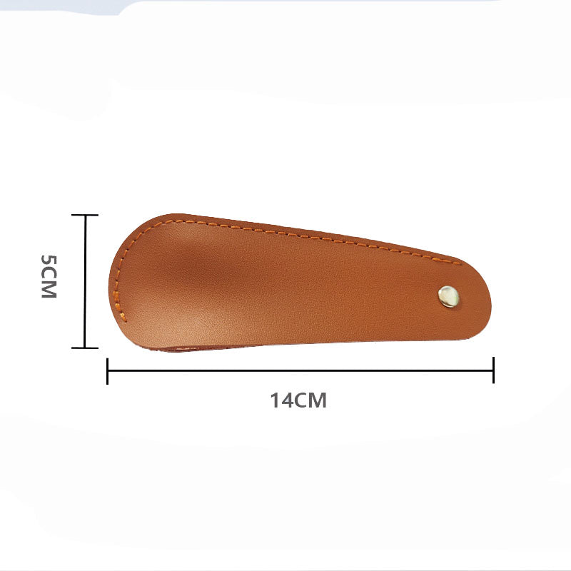 Chausse-chaussures en acier inoxydable avec logo personnalisé et étui en cuir (petit modèle)