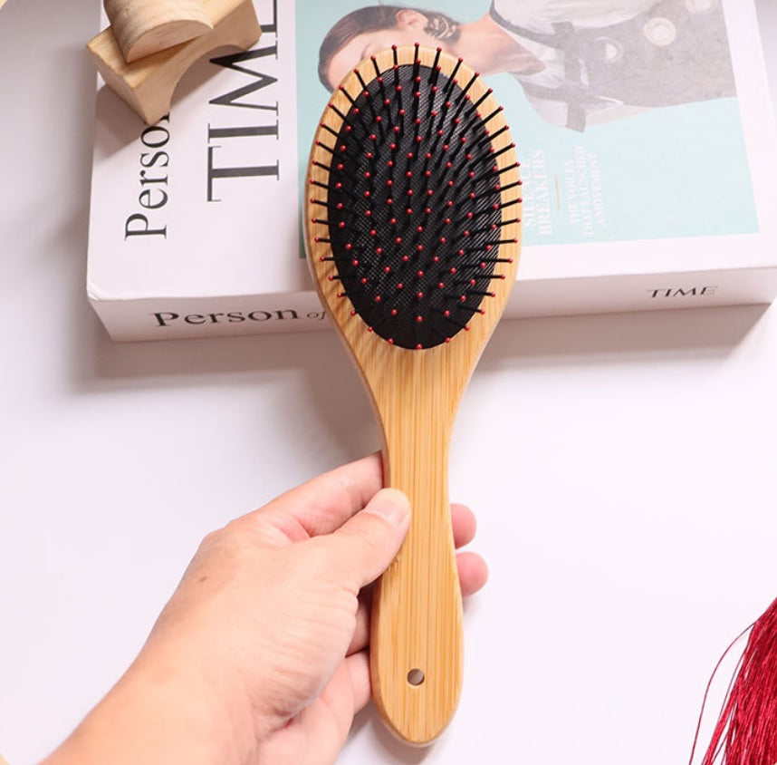 Personalized-Bamboo handle airbag brush hair massage brush beard brush barber comb wholesale