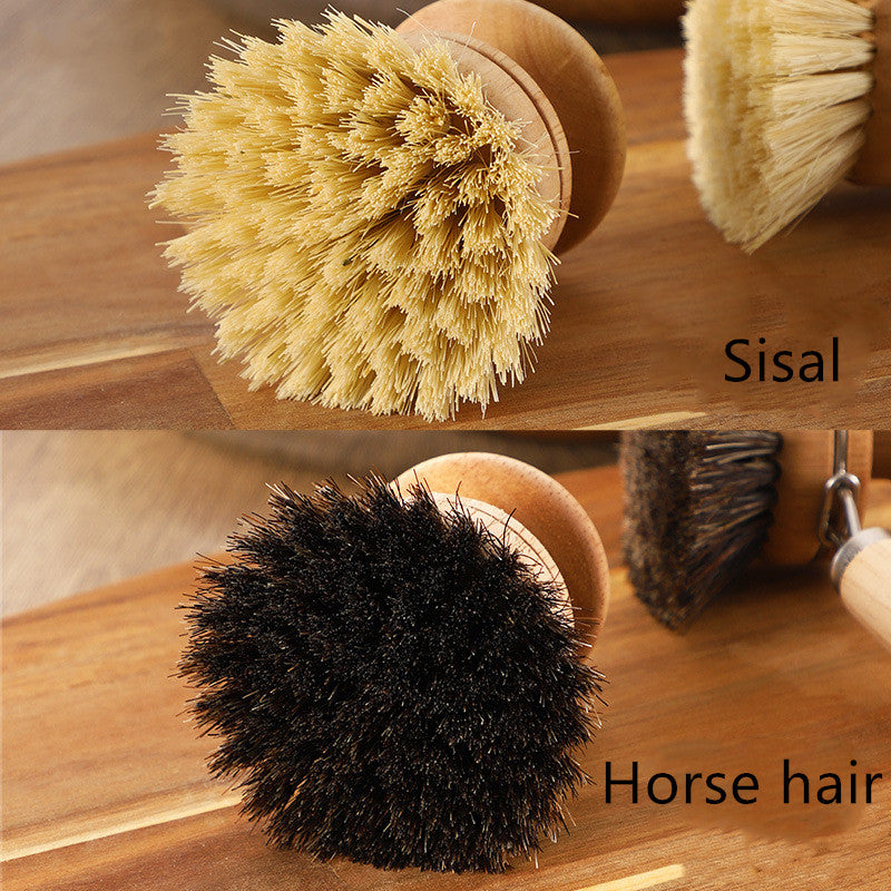 Personalized Customize Logo-Wood handle sisal/horse hair dish brush pot brush clean brush kitchen tool