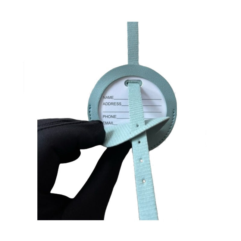 Étiquette à bagages en cuir PU avec logo gravé - Cadeau personnalisé