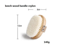Engrave logo-Organic body brush beech wood handle nylon bath brush dry brush clean brush-soft