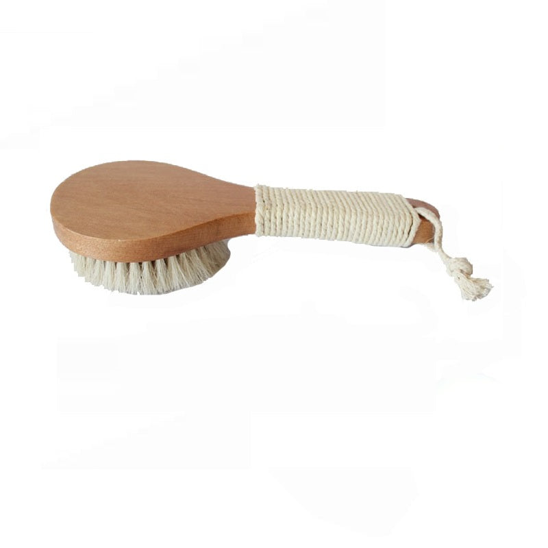 Brosse à manche en bois avec logo gravé - Brosse pour le corps, brosse de bain, brosse de nettoyage, brosse de coiffeur, brosse de toilettage