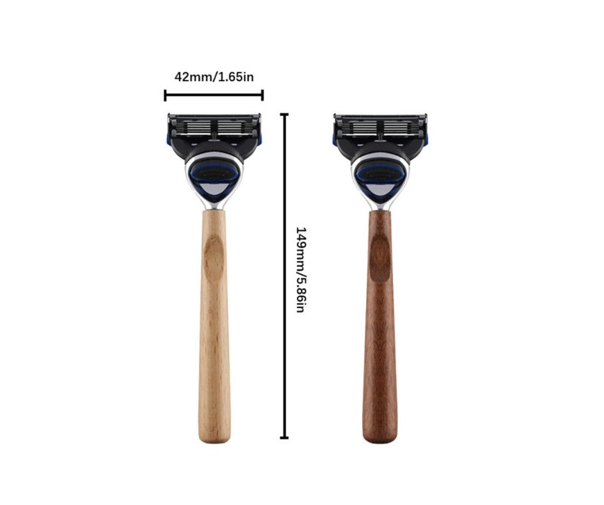Engrave logo-5edges Wood handle razor beard shaving Safety Razors Men's Razors Shaving & Hair Removal Men's Shavers