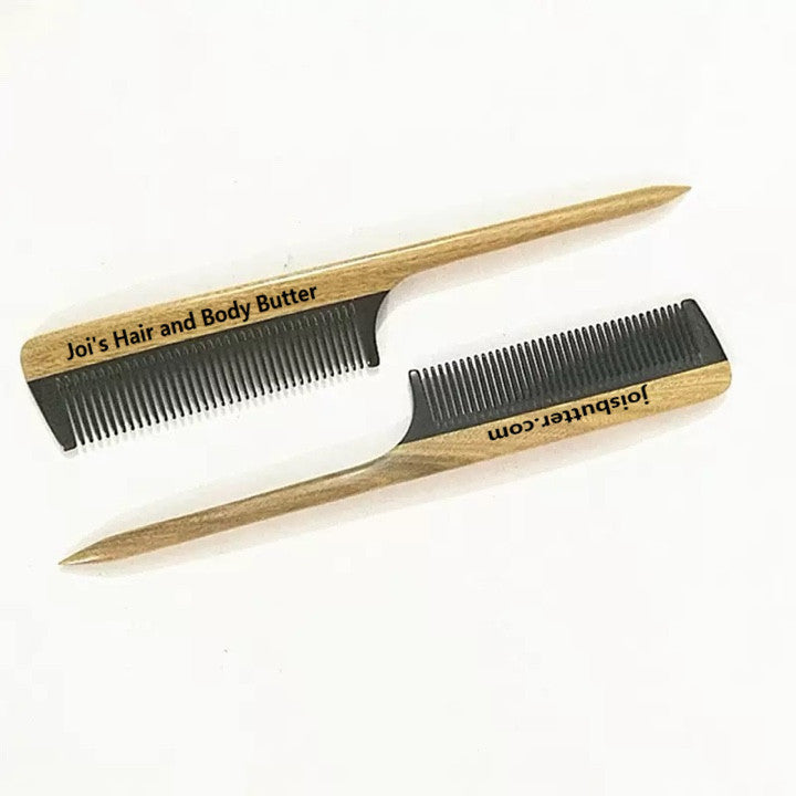 Engrave Logo-Greensandalwood+Ox Horn Combs For Men Beard Care Comb Women Hair Comb With Long Tail Beard brush hair brush