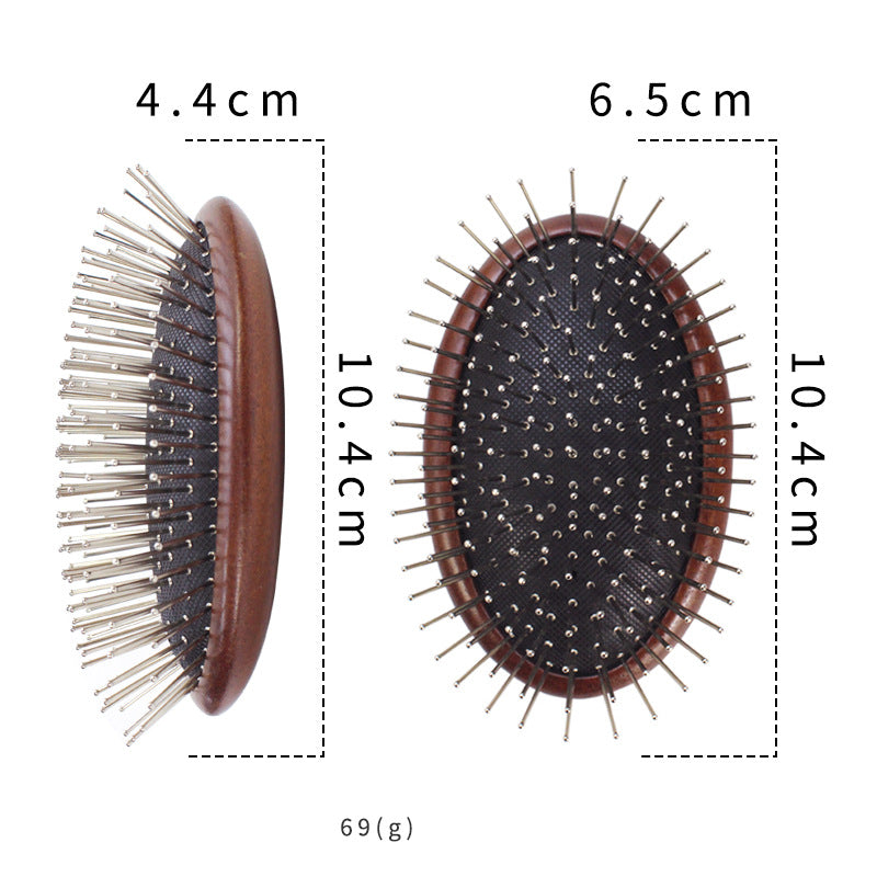 Engrave logo-SandalWood handle egg brush hair massage brush airbag brush salon brush