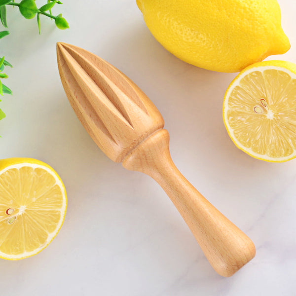 Engrave logo-Beech wood Manual beech lemon juice press unpainted lemon cone kitchen baking, squeezing and squeezing juice tool