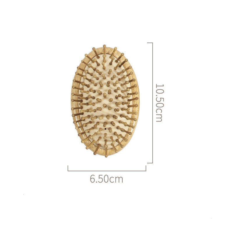 Brosse en bois de hêtre personnalisable avec logo - Peigne à barbe pour cheveux et barbe - Brosse à barbe avec coussin d'air