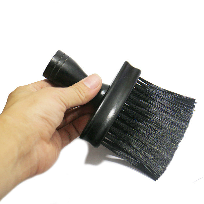 Brosse de barbier noire personnalisée avec logo, manche en bois et poils doux, idéale pour le nettoyage des cheveux et les salons de coiffure. Brosse à cou pour le nettoyage des cheveux.