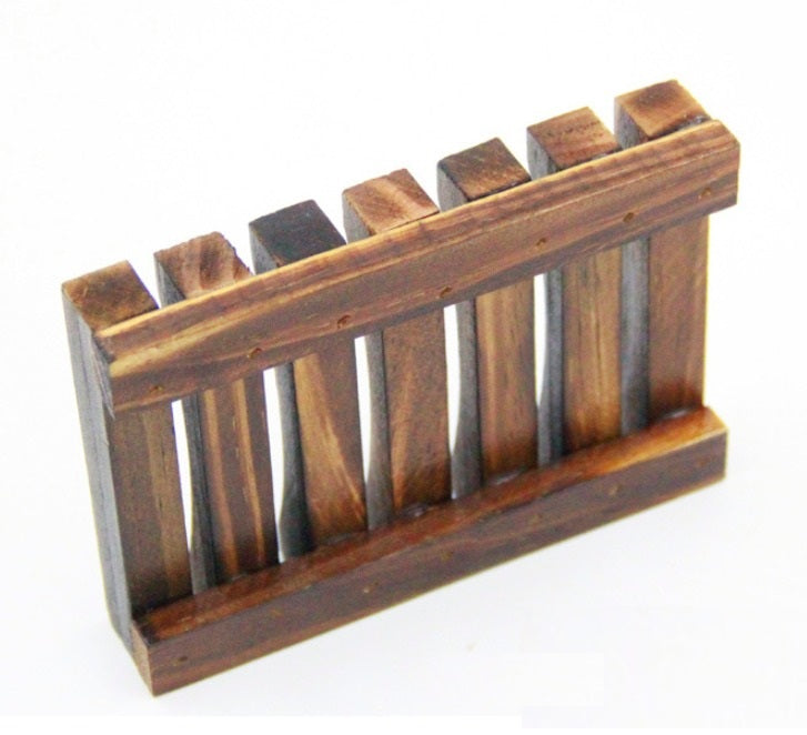 Porte-savon en bois de pin fait main avec logo et boîte en bois carbonisé