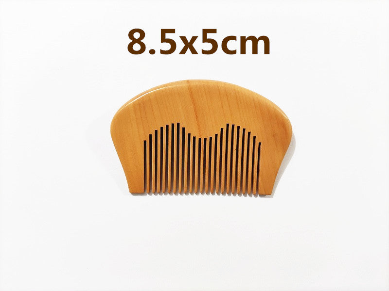 Peignes personnalisés avec logo - Mini peigne en bois à dents fines, fait main, pour barbe et moustache, format de poche, 8,5 x 5 cm