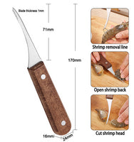 Engrave logo-Wood handle stainless steel head shrimp line knife kitchen tool