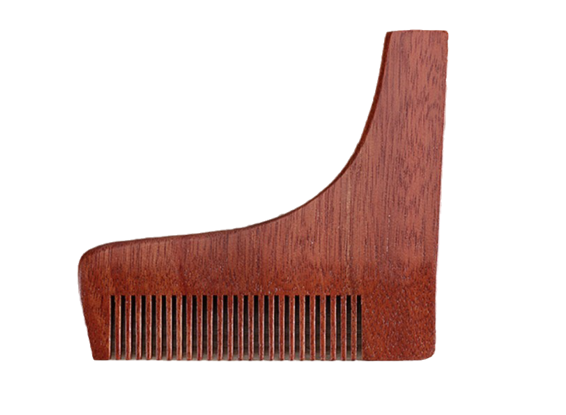 Gravure de logo - Peigne en bois de santal rouge, gabarit pour la forme de la barbe, outil de soin pour hommes