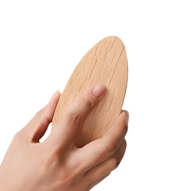 Engrave Logo-Beech wood nylon head brush heart shape body brush wash brush cloth brush beard brush