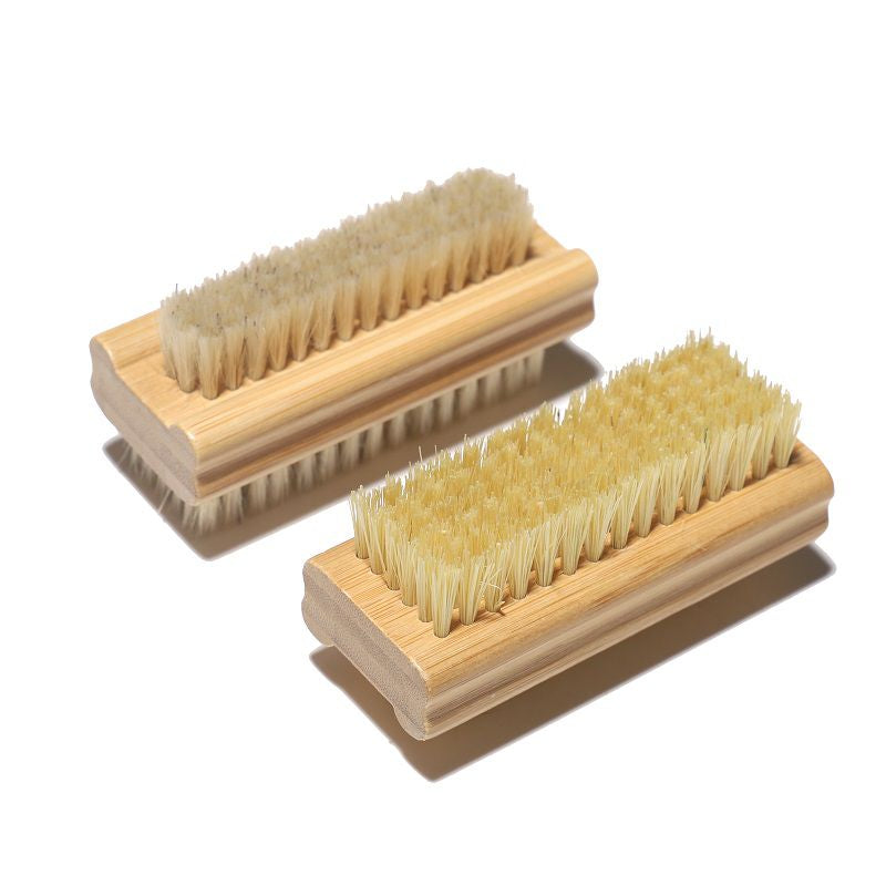 Engrave logo- Handmade bamboo handle boar bristle nail brush sisal brush hand wash brush wooden nail cleaning tool