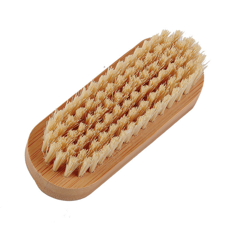 Brosse à ongles à manche en bambou avec logo gravé, brosse en nylon, brosse nettoyante, brosse pour le corps