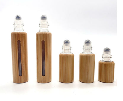 Customize Logo-Handmade bamboo bottle perfume bottle roller bottle glass bottle