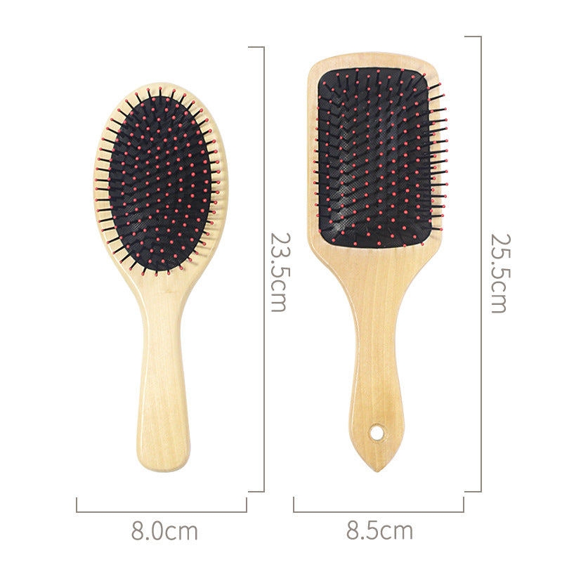 Logo personnalisable - Brosse à airbag artisanale pour cheveux, outil de soin capillaire pour femmes, manche en bois et fibres de nylon