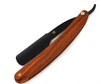 Handmade Red Wood Handle Razor Old Style Men Beard Shaving Tool Redwood Handle Razor with black Pu case