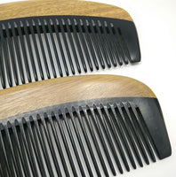 Engrave Logo-Greensandalwood+Ox Horn Combs For Men Beard care comb Women Hair comb beard brush hair brush