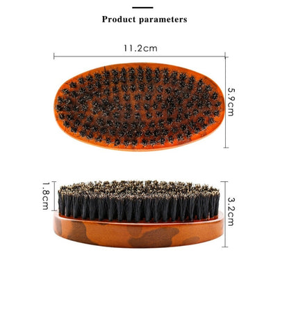 Customize Your Logo-Camouflage Boar Bristle Brush For Men Beard Care Makeup Grooming Engrave Logo