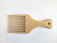 Customize  Logo-Afro Comb Beech Wooden Comb Wide Tooth Beard Care Comb Fork Combs Pick comb hair brush