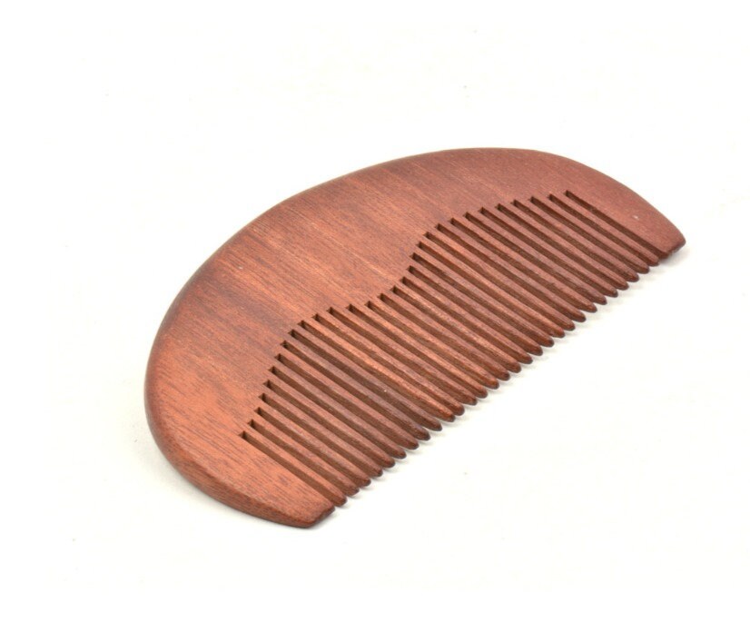 Customize Logo-Red Fine Tooth Wood Comb Beard Care Comb Pocket Size Comb Moustache Comb hair brush