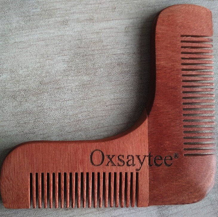 Customized Logo- Men Sideburns Molding Combs Whiskers Shapping Beard Combs L Wood Comb Men Grooming Tools