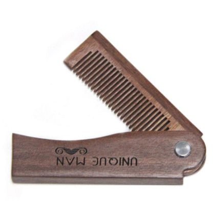 Customize Logo-Redsandalwood Comb Folding Pocket Size Comb Beard Care comb hair brush beard brush