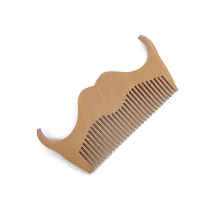 Customize Logo-Peach Comb Fine Tooth Comb Moustache Shape For Beard/Hair No-static Comb beard brush hair brush