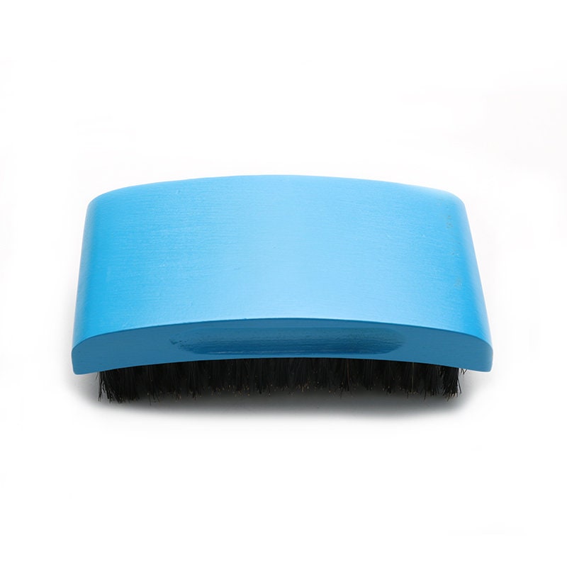 360 Round Blue Men Wood handle boar bristle beard brush elliptic surface Black Great Bend Curved brush