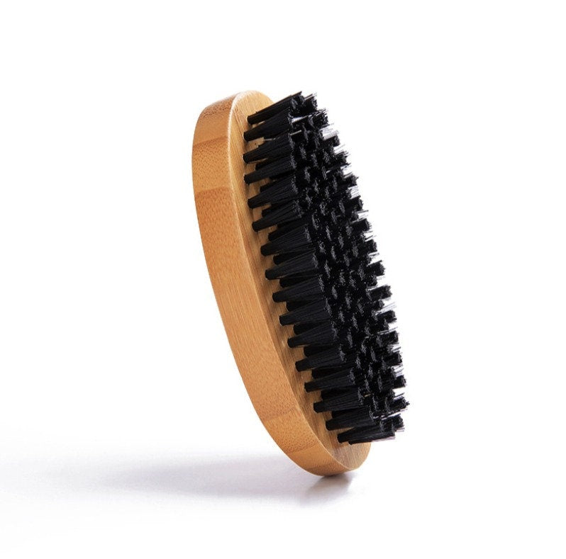 Customized Your Logo-Nylon head Bamboo Brush Men Beard Care Brush Makeup Grooming