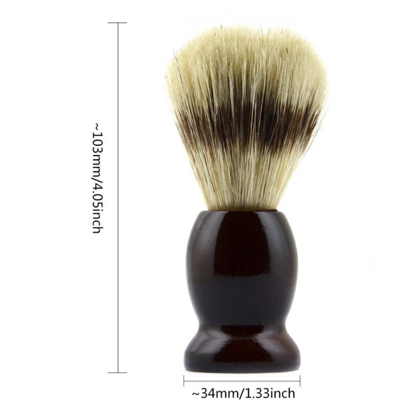 Pinceau de rasage en poils de sanglier avec manche en bois foncé et logo personnalisables - Outil d'entretien de la barbe