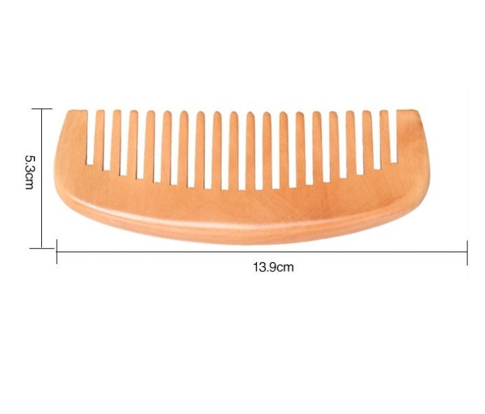 Customize Logo-Peach Wood Comb Wide/Fine Tooth Beard Care Comb For Hair/Beard Care Grooming Tool
