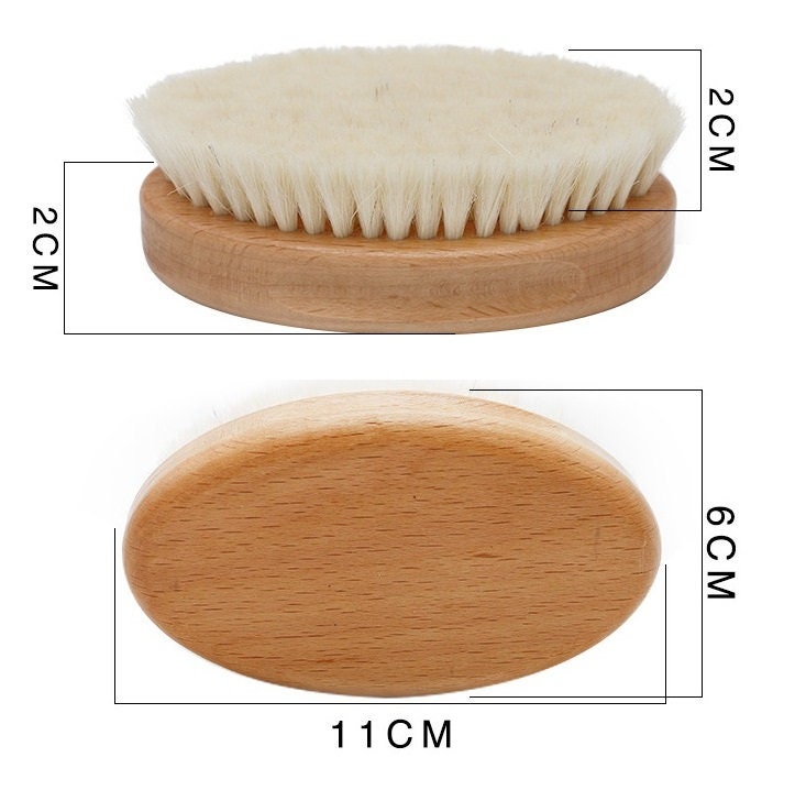 Customize Logo-Beech Wood Handle Woollen Brush For Men Beard Care Brush Makeup Grooming Baby Hair brush