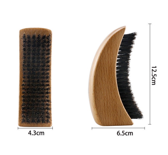 Customize Logo-New Wave Brush Beard Brush boar bristle brush moon shape wave beard care brush Men grooming tool