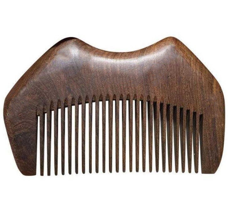 Peigne à dents fines en bois de santal vert personnalisable avec logo, pour cheveux et barbe. Outil de maquillage.