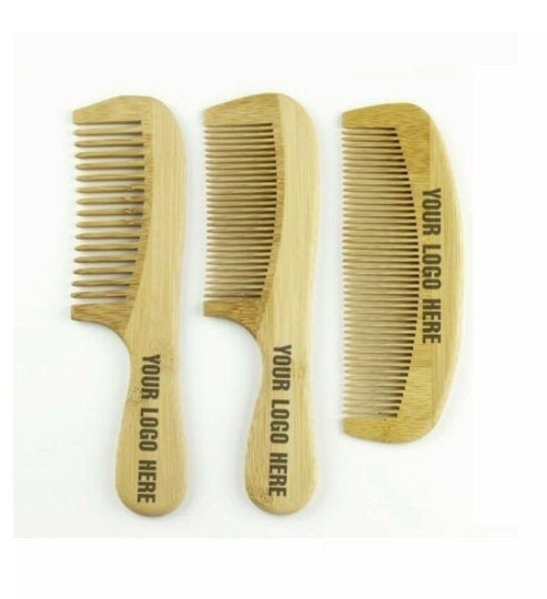 Customize logo-bamboo Wood Comb For Men Beard Care Grooming hair brush hair combs